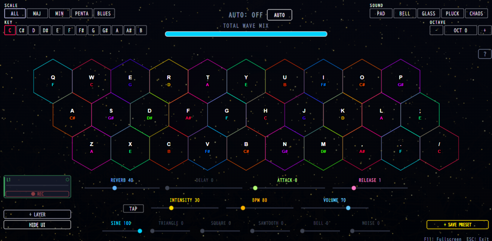 AMBIENT TONNETZ — アプリ画面